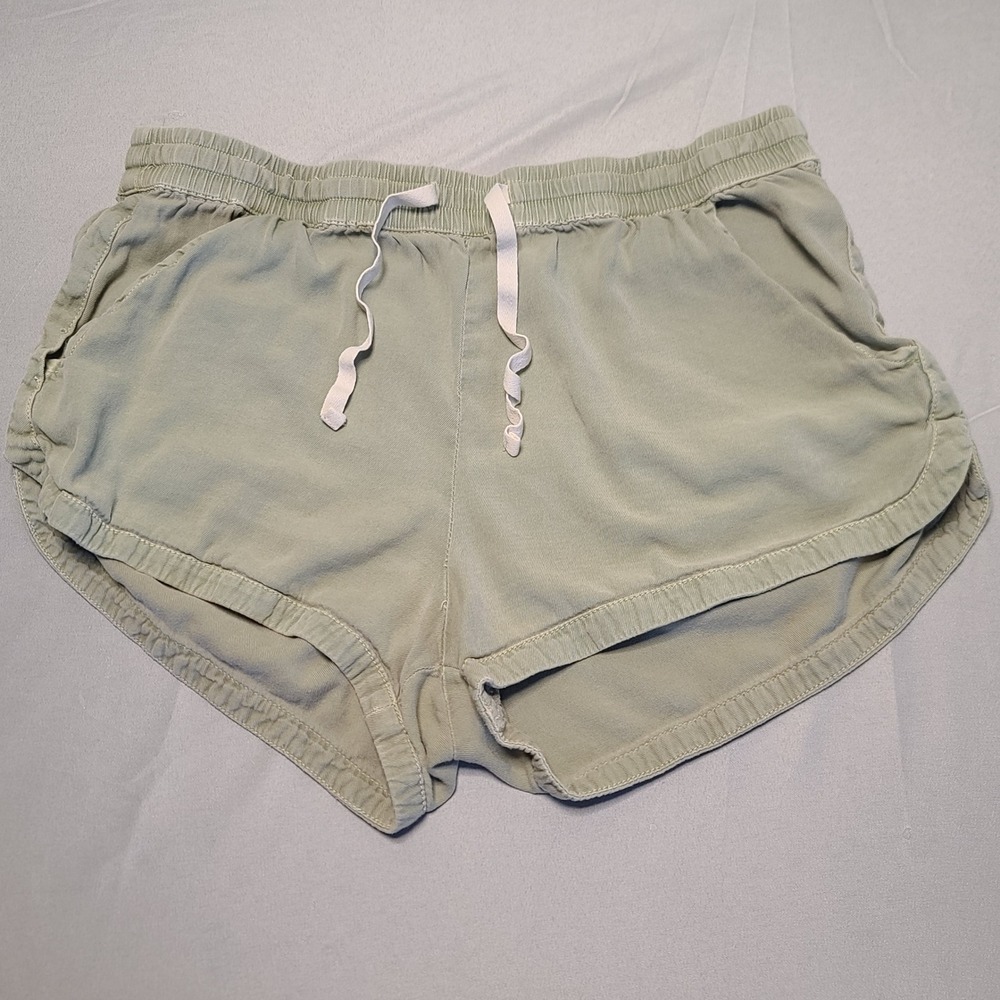 Billabong Dolphin Shorts Womens M Sage Green Cotton Viscose Elastic Waist Beach
